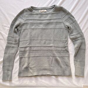 LOFT Women's Gray Knit Sweater Size XS Extra Small 100% Cotton